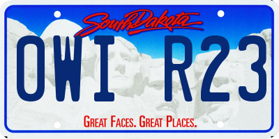 SD license plate 0WIR23