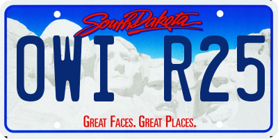 SD license plate 0WIR25