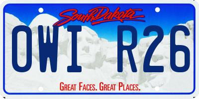 SD license plate 0WIR26