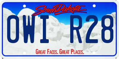 SD license plate 0WIR28