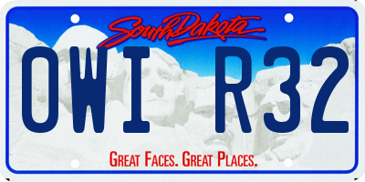 SD license plate 0WIR32