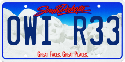 SD license plate 0WIR33