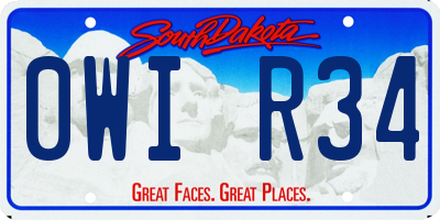 SD license plate 0WIR34