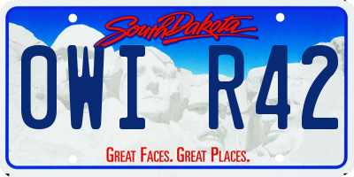 SD license plate 0WIR42
