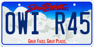 SD license plate 0WIR45