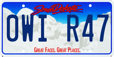 SD license plate 0WIR47