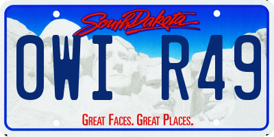 SD license plate 0WIR49