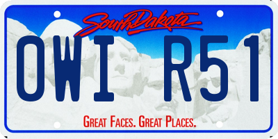 SD license plate 0WIR51