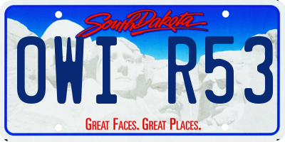 SD license plate 0WIR53