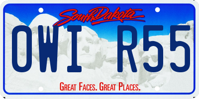 SD license plate 0WIR55