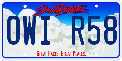 SD license plate 0WIR58
