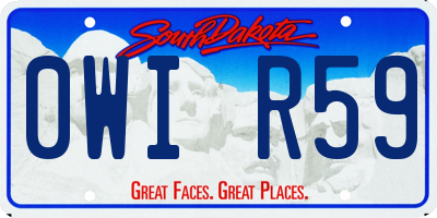 SD license plate 0WIR59