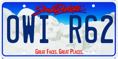 SD license plate 0WIR62