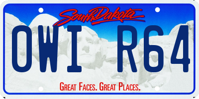 SD license plate 0WIR64