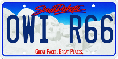 SD license plate 0WIR66