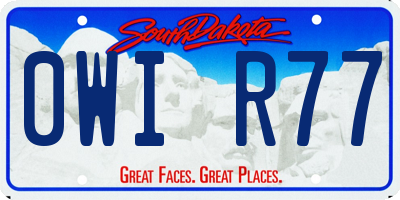 SD license plate 0WIR77