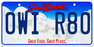 SD license plate 0WIR80