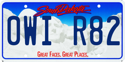 SD license plate 0WIR82