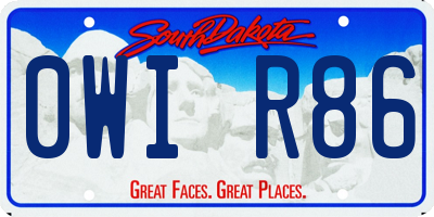 SD license plate 0WIR86