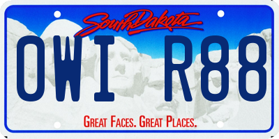 SD license plate 0WIR88