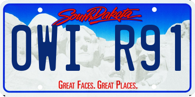 SD license plate 0WIR91