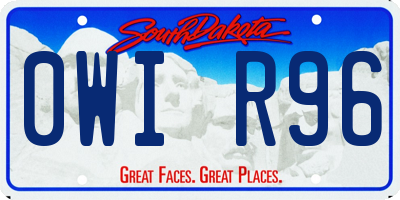 SD license plate 0WIR96