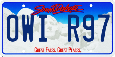 SD license plate 0WIR97