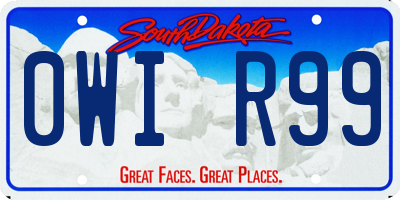 SD license plate 0WIR99