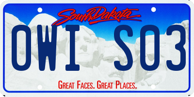 SD license plate 0WIS03