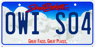 SD license plate 0WIS04