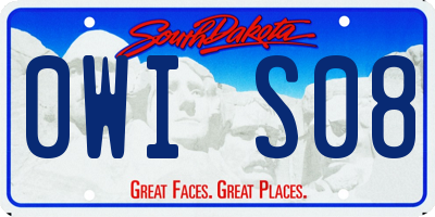 SD license plate 0WIS08