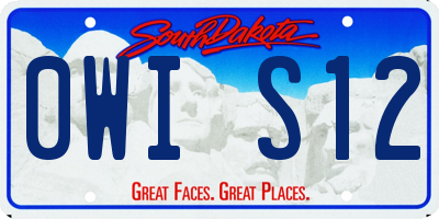 SD license plate 0WIS12