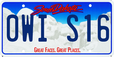 SD license plate 0WIS16