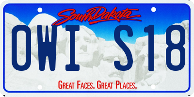 SD license plate 0WIS18