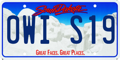 SD license plate 0WIS19