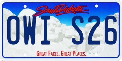 SD license plate 0WIS26
