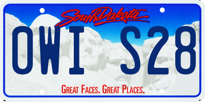 SD license plate 0WIS28