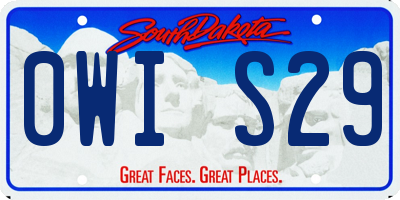 SD license plate 0WIS29