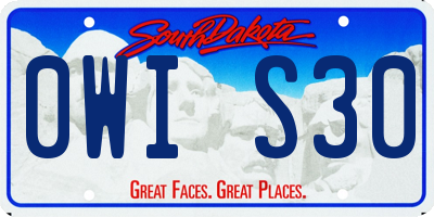SD license plate 0WIS30