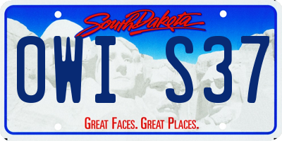SD license plate 0WIS37