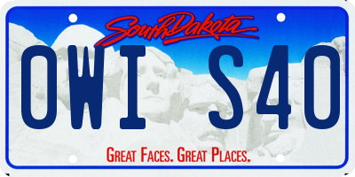 SD license plate 0WIS40