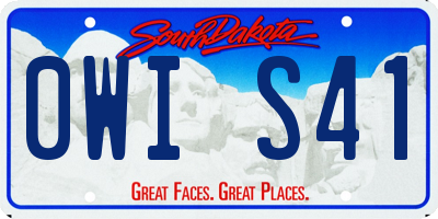 SD license plate 0WIS41