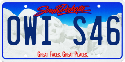 SD license plate 0WIS46