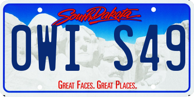 SD license plate 0WIS49