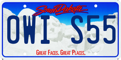 SD license plate 0WIS55