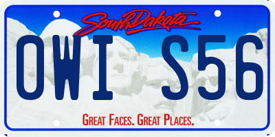 SD license plate 0WIS56