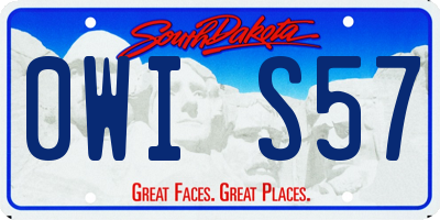 SD license plate 0WIS57