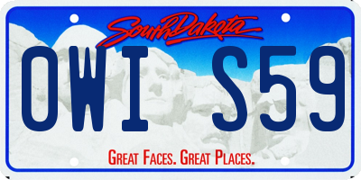 SD license plate 0WIS59