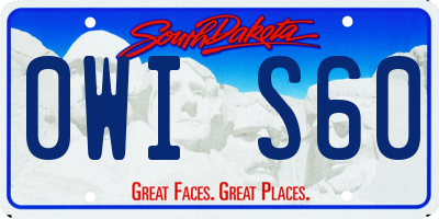 SD license plate 0WIS60