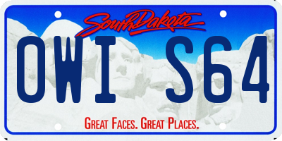 SD license plate 0WIS64